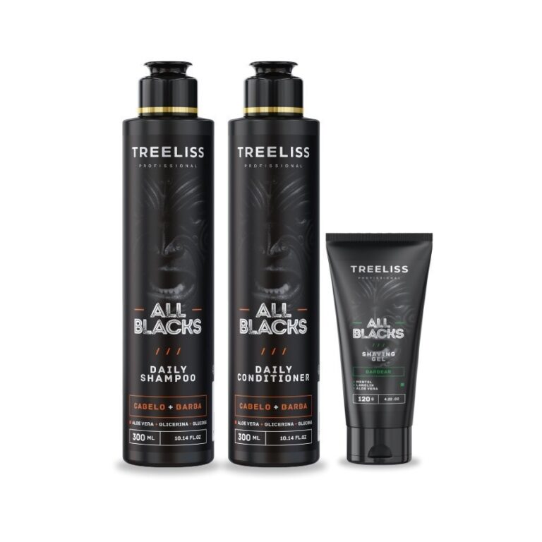 Kit All Black Masculino Barba e Cabelo Cuidados Tr