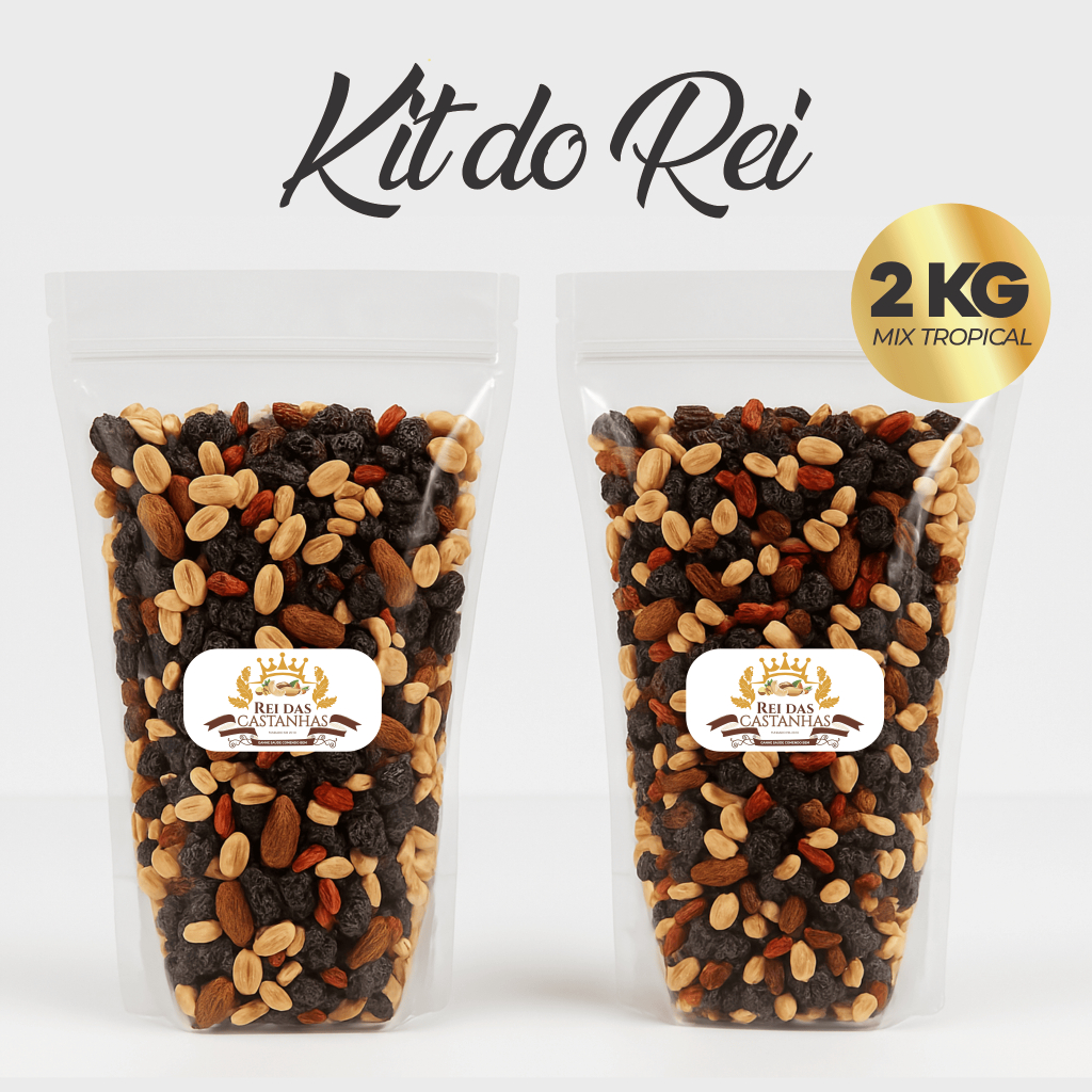 MIX PREMIUM NUTS 2KG Castanha de Caju/Castanha do Pará/Amêndoas/Nozes/Cranberry/Uva Passas/Amendoim