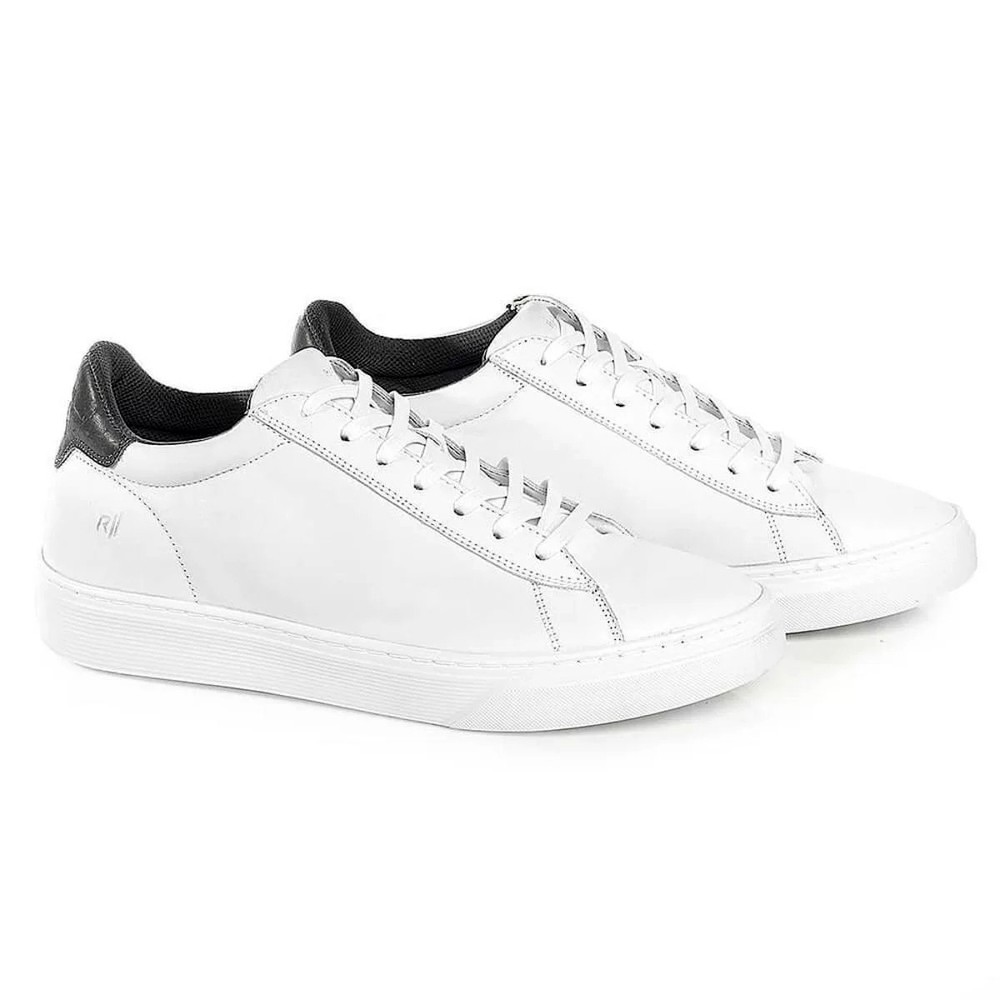 Sapatênis Rafarillo Masculino Couro Amarração Aumenta Altura – Branco