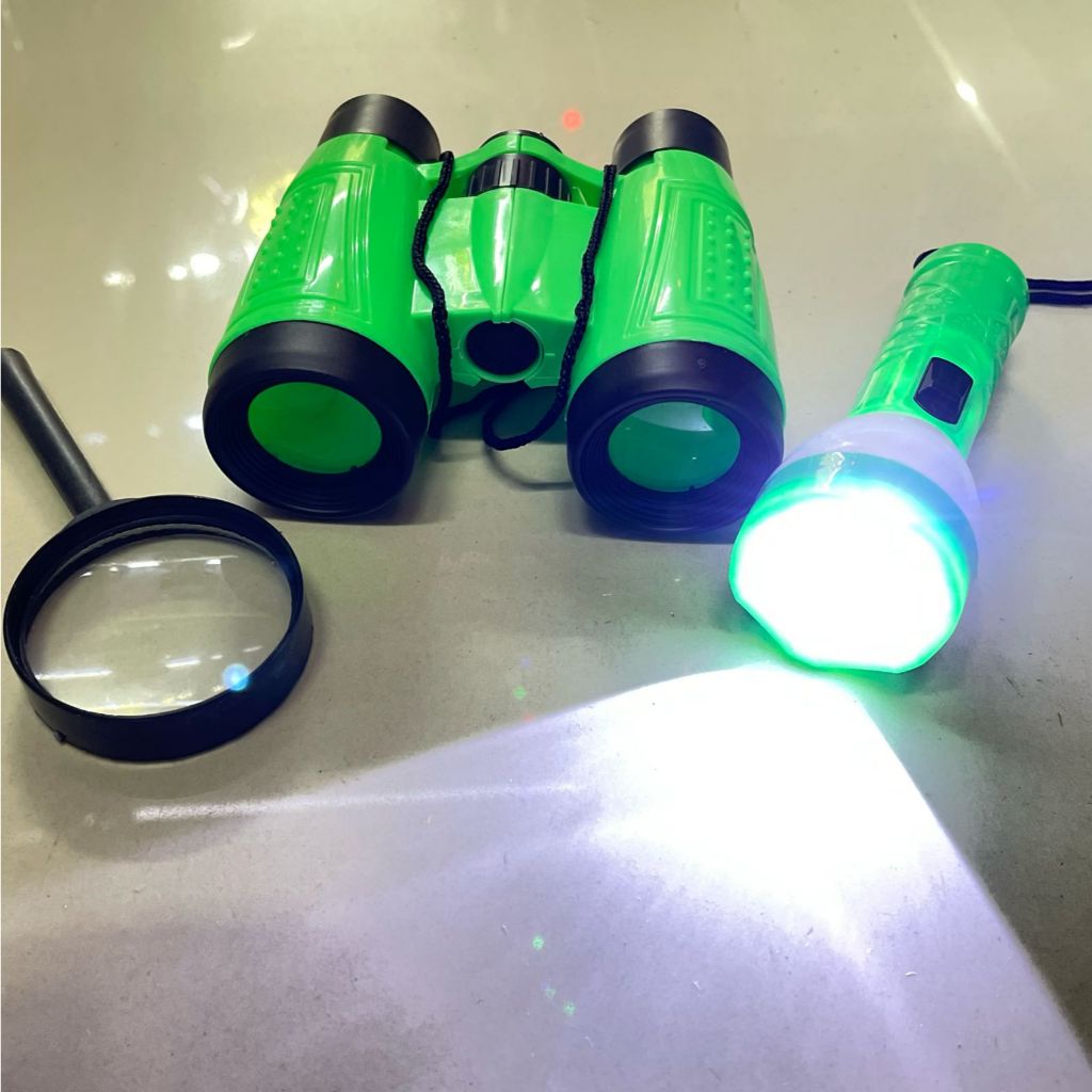Kit Detetive Binoculos Lupa Lanterna