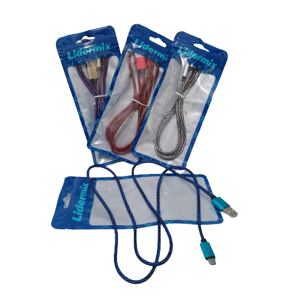 Cabo de Nylon V8 USB para Carregador Lidermix