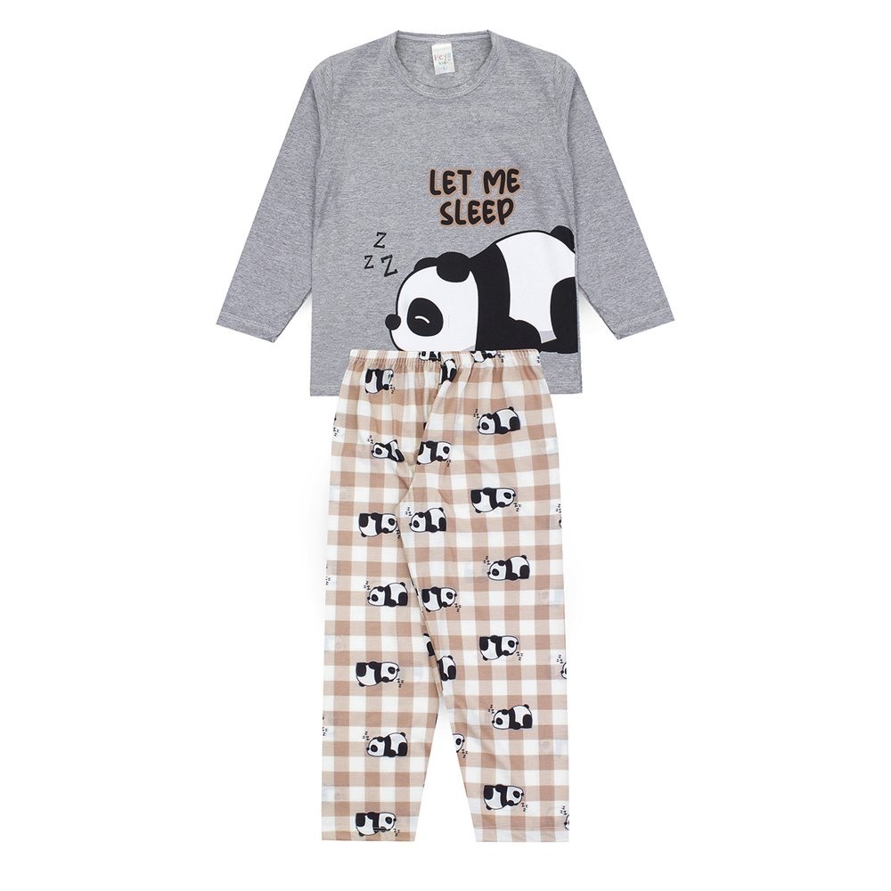 Pijama Infantil Masculino Inverno Let Me Sleep – Hey Kids Mescla