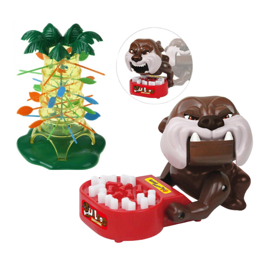 Brinquedo Menino e Meninas 2 Jogos Macaco no Seu Galho + Dog Morde Dedo Diversão Dupla
