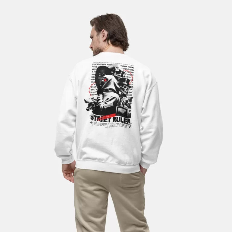 Moletom Blusa de Frio Branco Preto Masculino Estam
