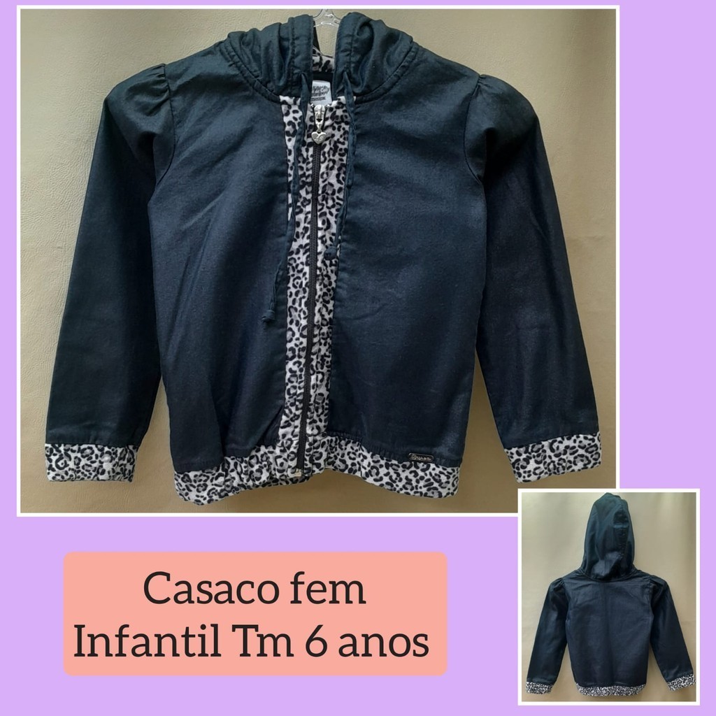Casaco Fem Infantil Tam 6 Anos