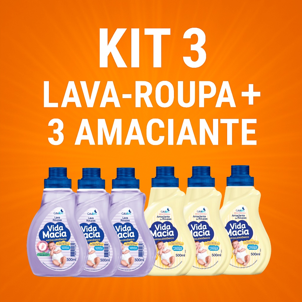 Lava Roupas e Amaciante Vida Macia Bebe Bebê 500ml