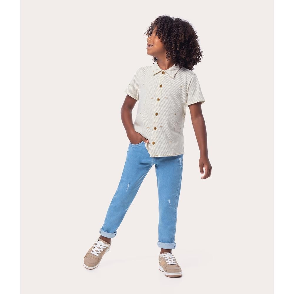 Camisa Infantil Menino Manga Curta Micro Estampas Em Algodão Malwee Kids