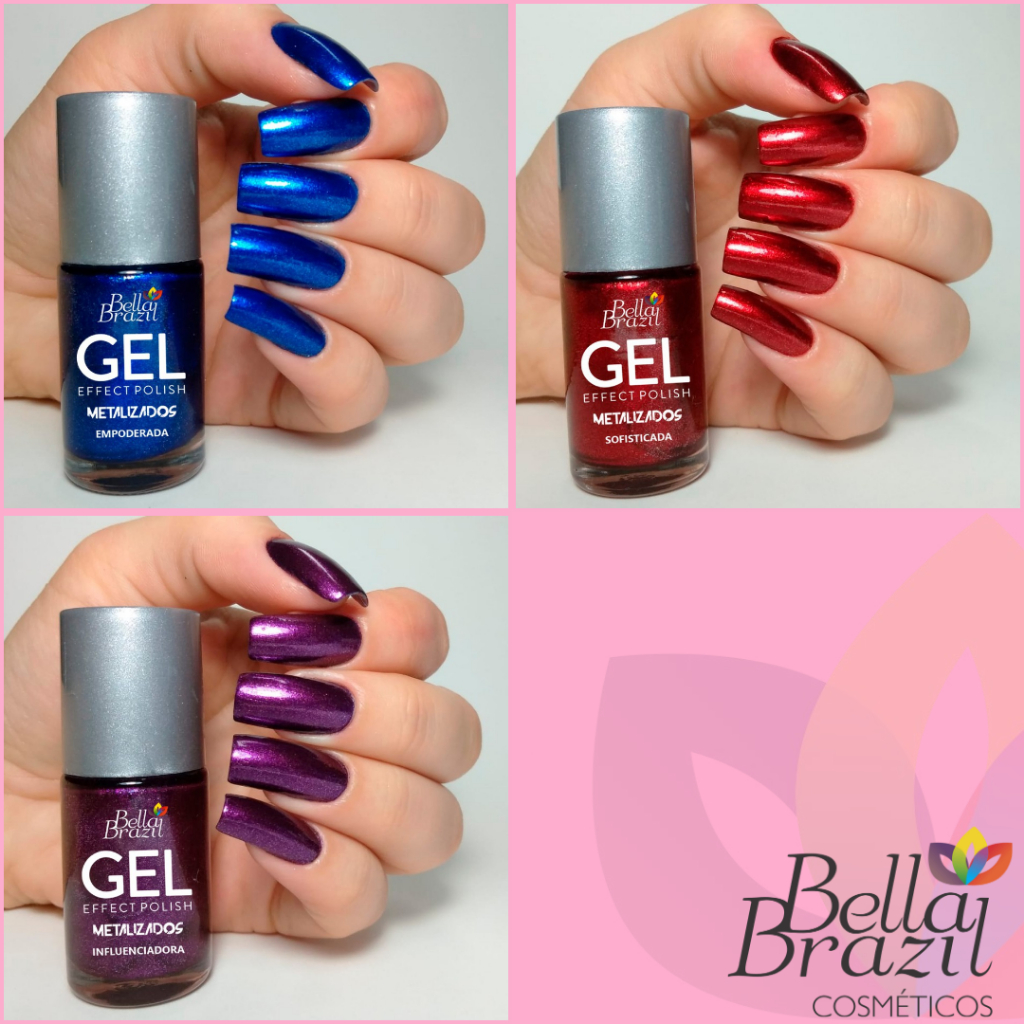 Esmalte Metalizados Efeito Gel Bella Brazil Seca Sem Cabine Mais Queridos