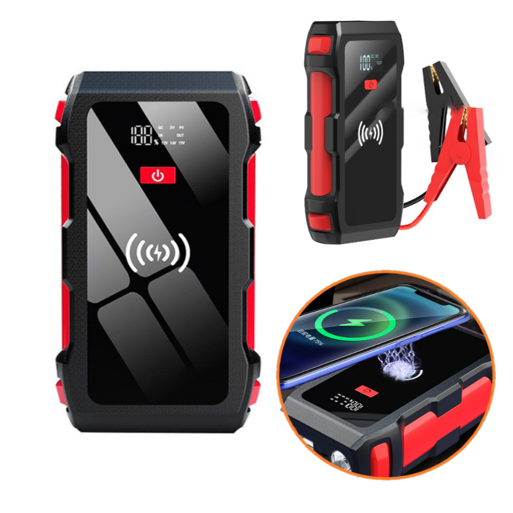 Auxiliador Partida PowerBank Portátil Multifuncional Indução 12000mAh 12V Moto CarroCelular