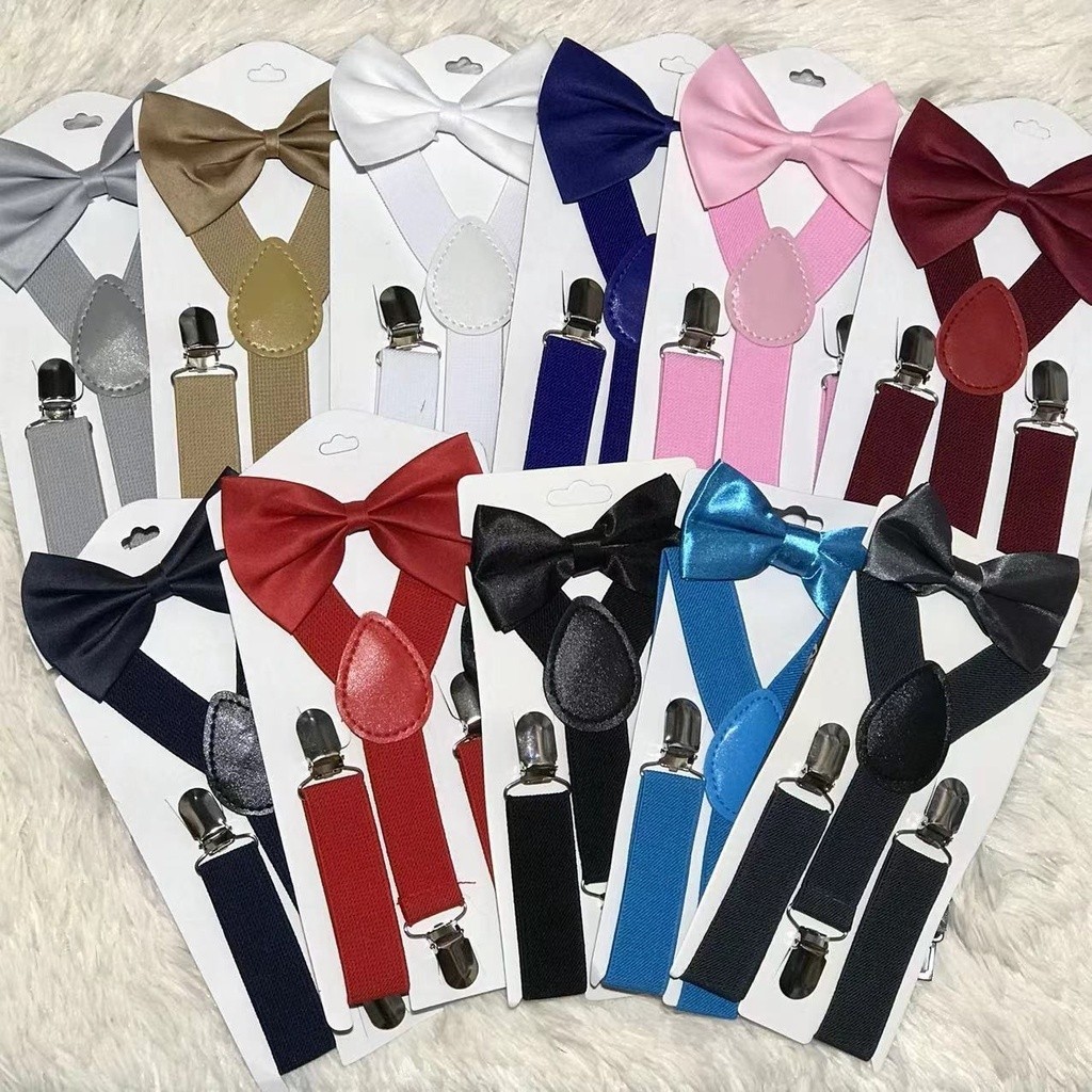 Kit Suspensório + Gravata Borboleta Infantil para Criança – Meninos e Meninas