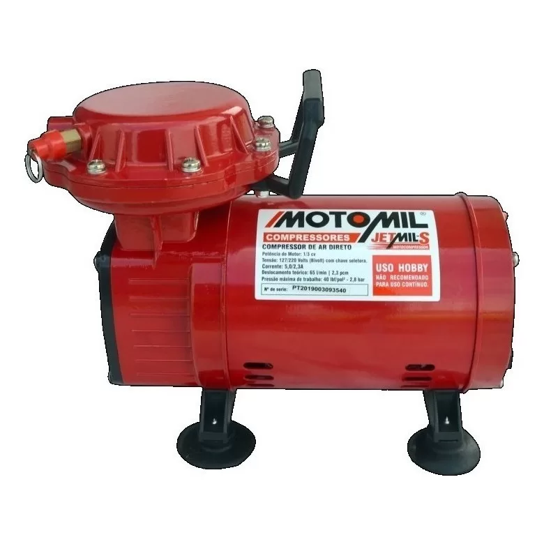 Compressor De Ar Elétrico Portátil Motomil Jetmil-s 0l 0.33hp 127v/220v