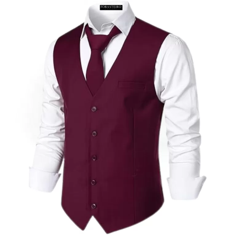 Colete Social Masculino Oxford Vinho Bordo Executi