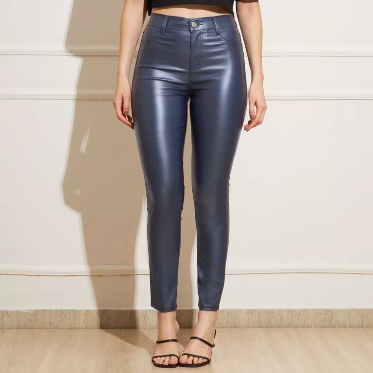 Calça Feminina Skinny Sawary Lisa Couro Ecológic