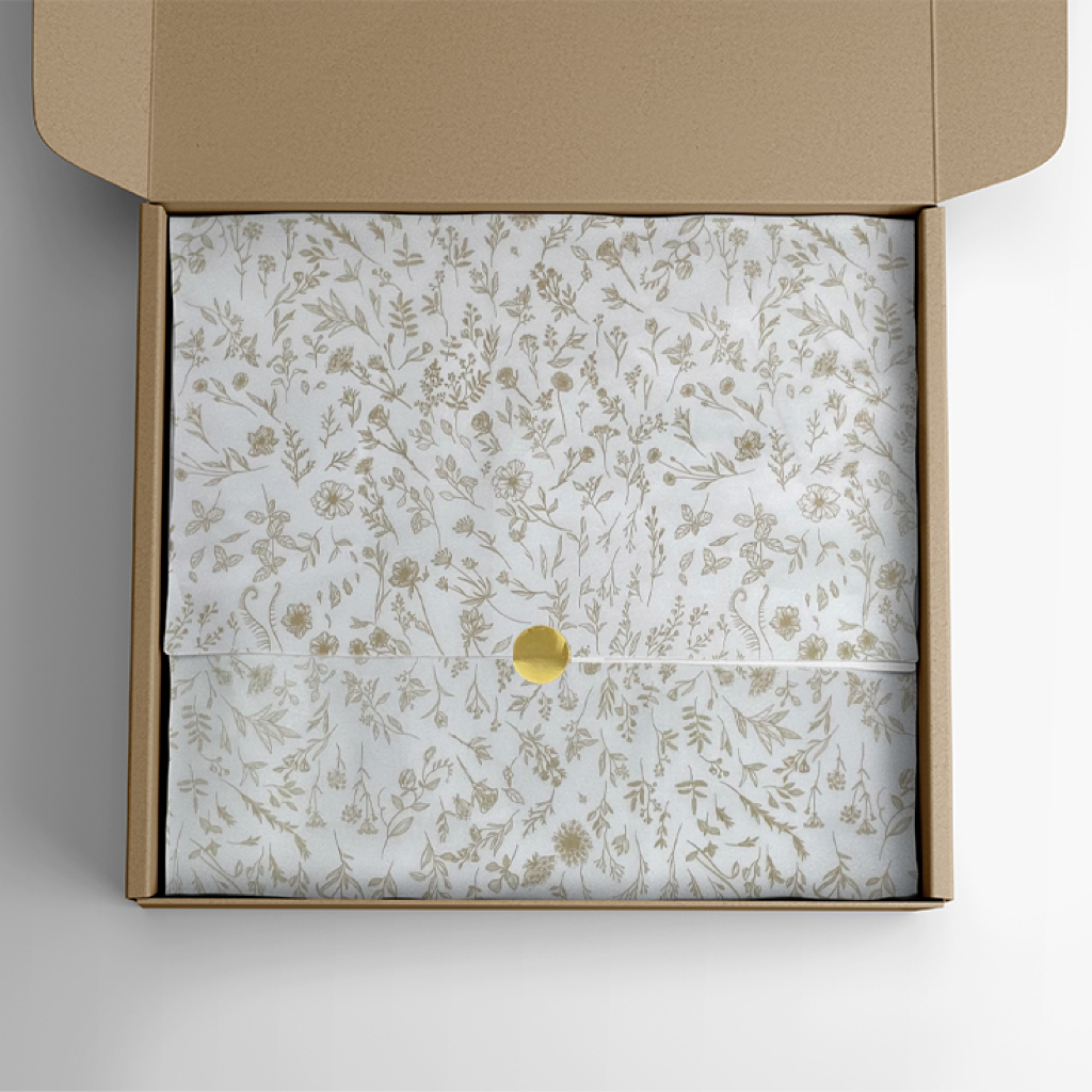 Papel Seda Premium Estampa Floral 50 Folhas Papel Delicado e Sofisticado Para Roupas Presentes Cesta