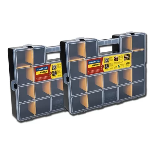 Kit 2 Maleta Plástica C/divisórias Volúvel 17 O