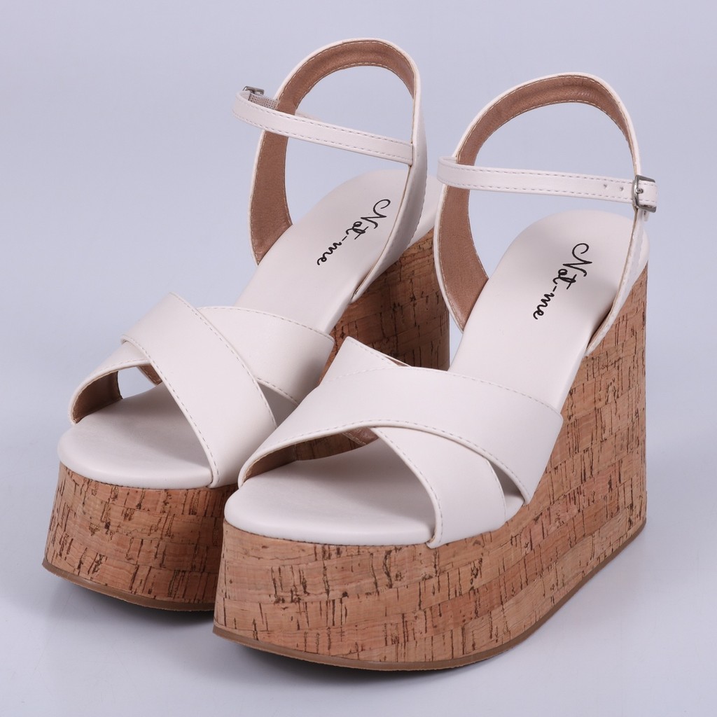 Lisboa – Sandália Anabela Feminina Not-me Plataforma Bico Redondo