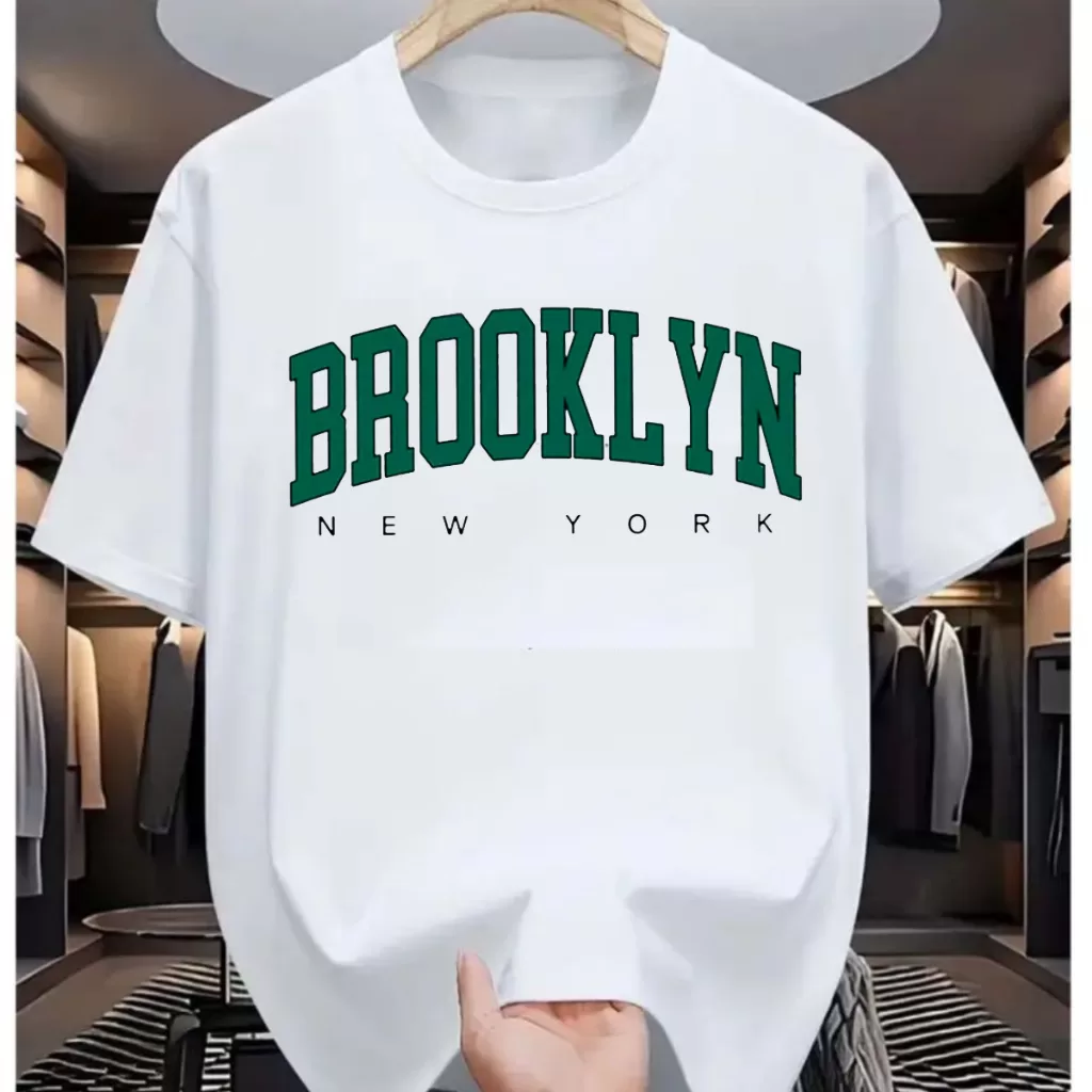 Camiseta Camisa Blusa Basica Personalizada Brooklyn Algoão Premium Fio 30.1 Penteado