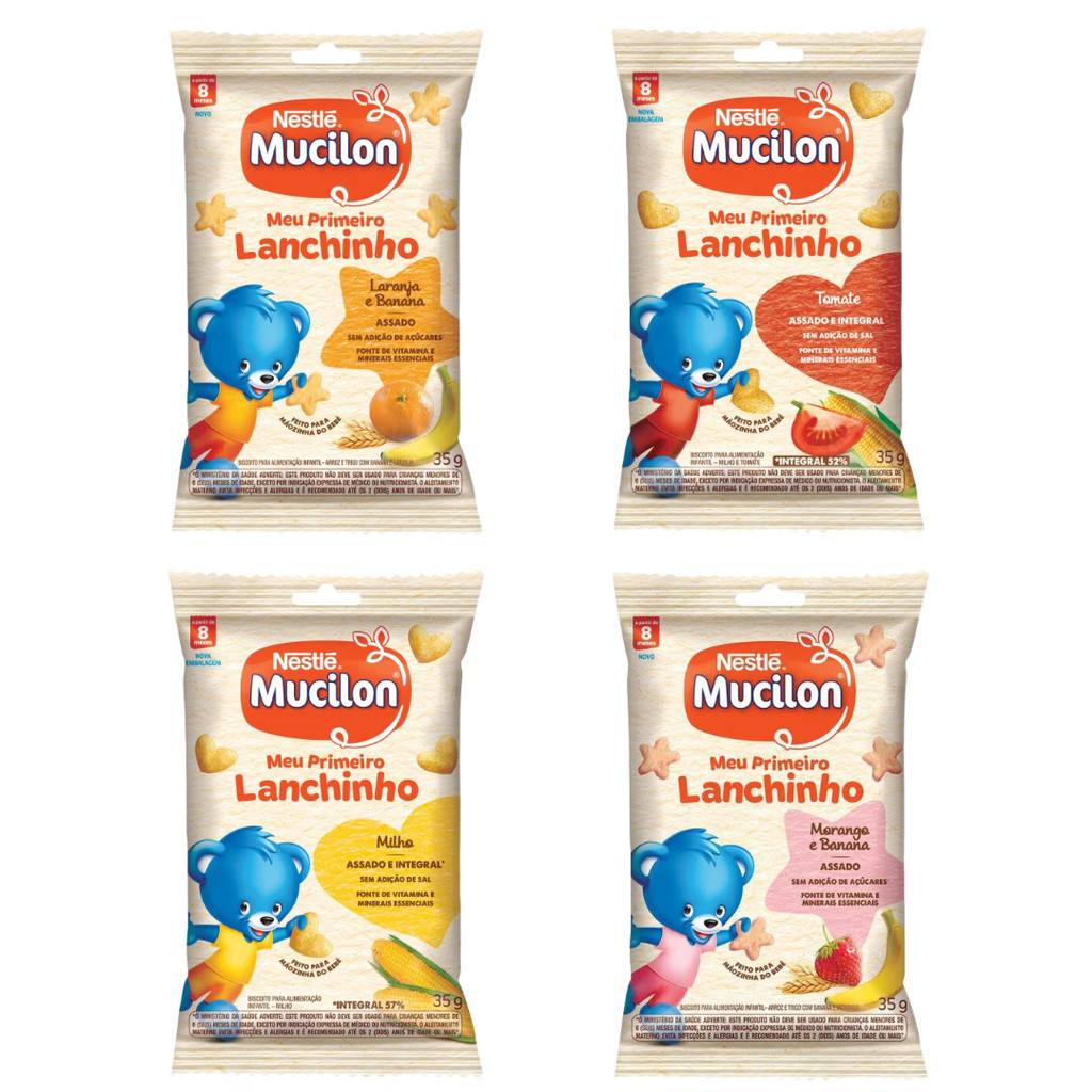 Kit 4 Mucilon Meu Primeiro Lanchinho – 8 meses – Nestlé