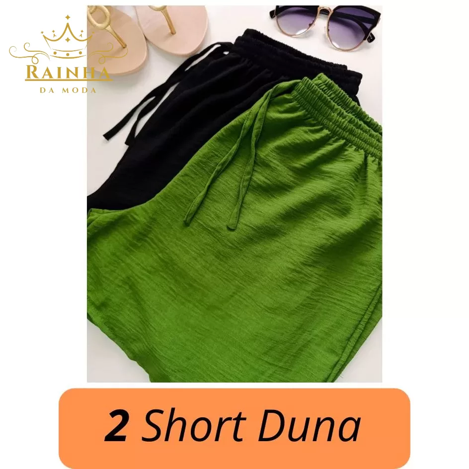 Kit 2 SHORT Feminino Duna Tendência Verão Casual Dia a Dia