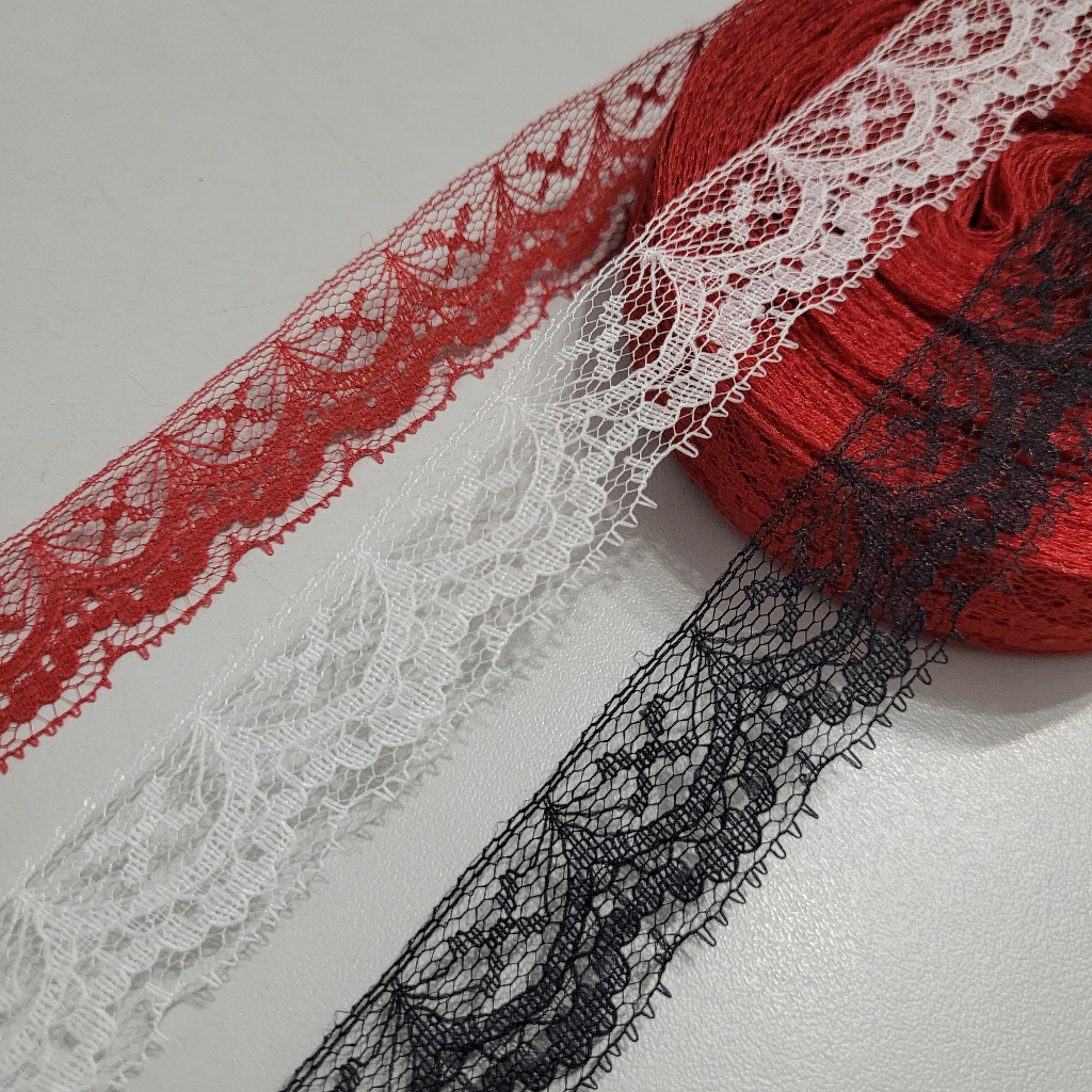 Renda Rígida Artesanato e Lingerie largura 2,5cm Peças de 10 a 100 metros Fita de Renda LJ-54