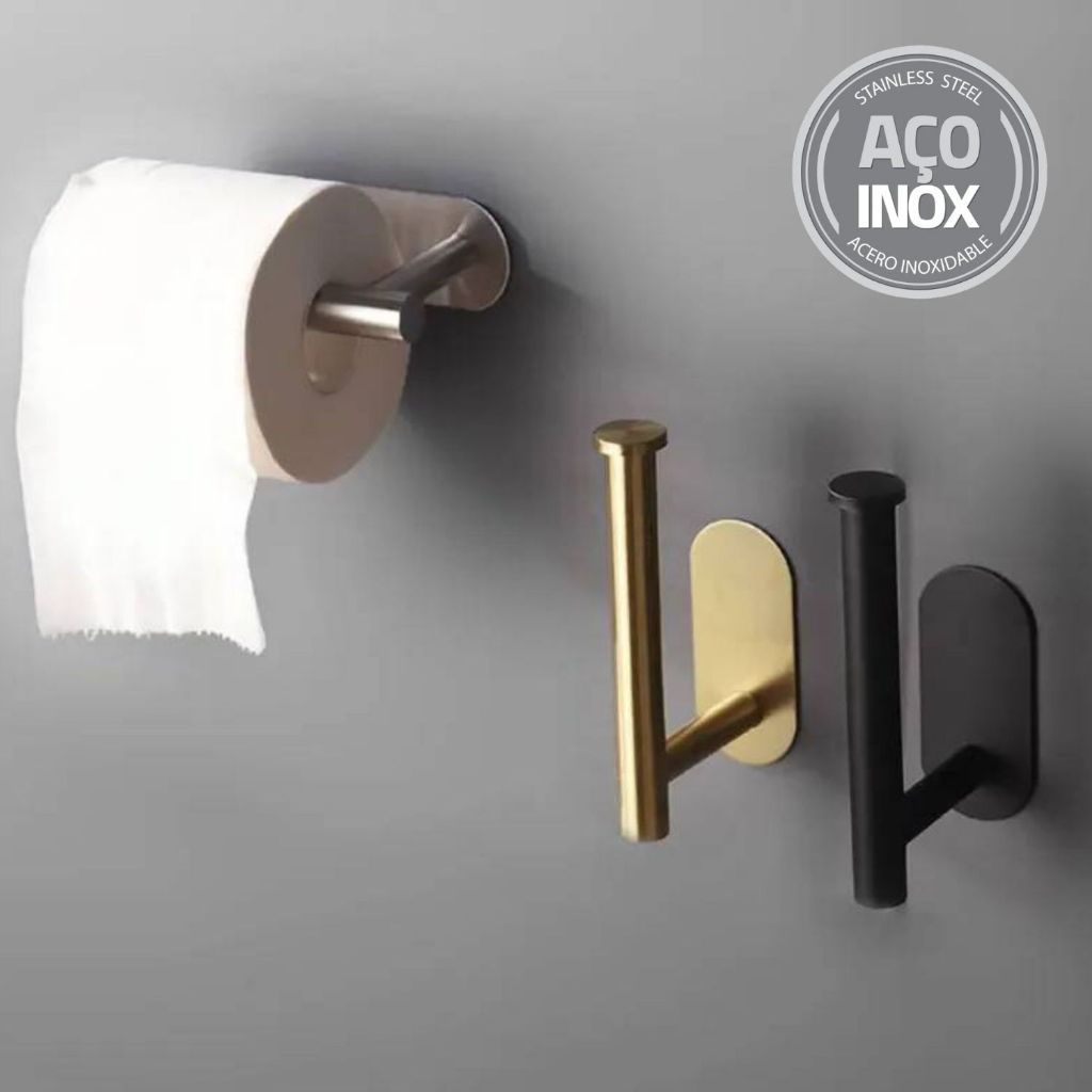 Porta Rolo de Papel Higiênico em Aço Inoxidável