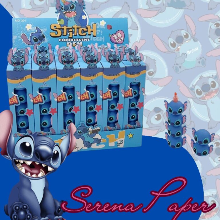 MARCA TEXTO DIVERTIDO EMPILHAVEL STITCH / 5 CORES 