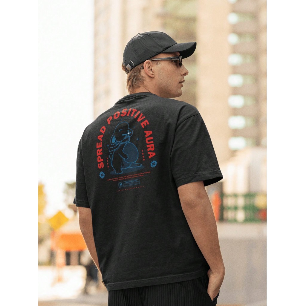 Camisa Camiseta Oversized Gola Alta Streetwear Masculino e Feminino Treino e Dia a Dia Preto e Off W