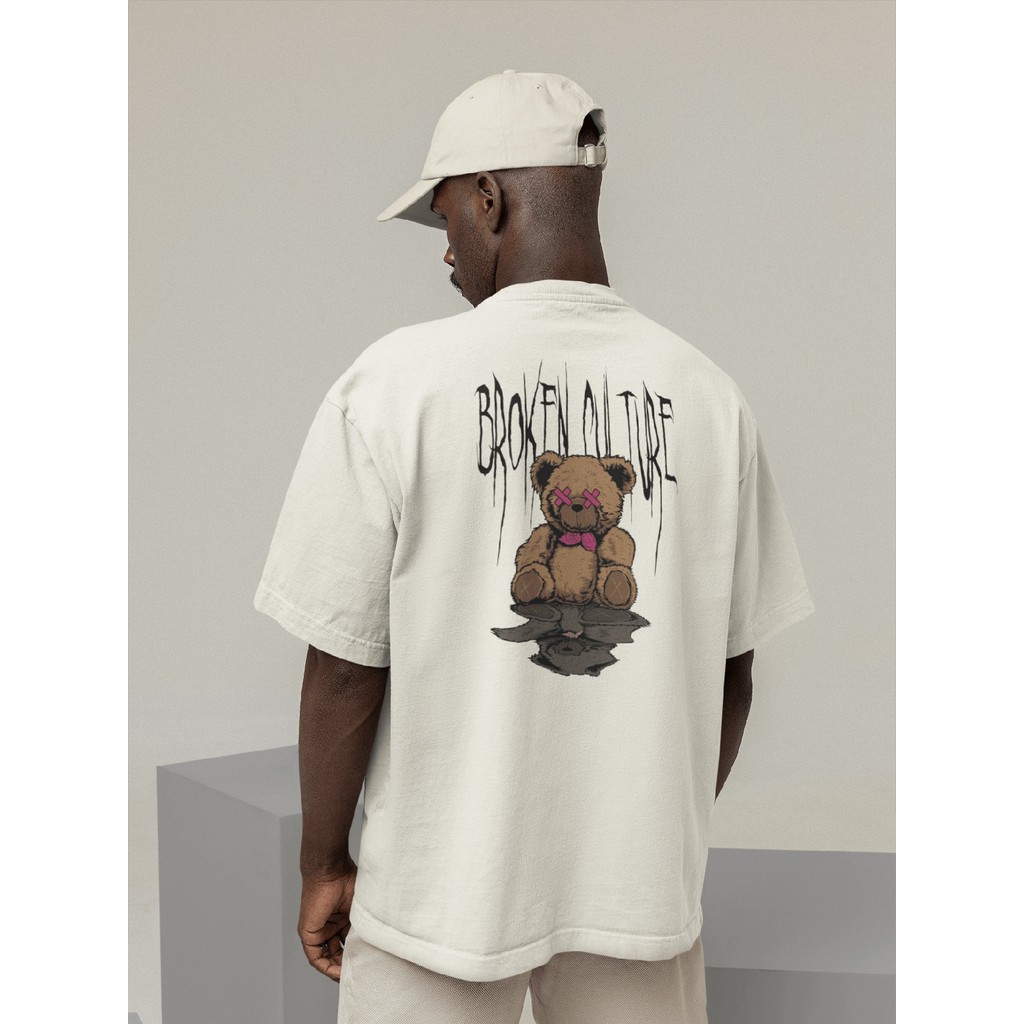 Camisa Camiseta Oversize Streetwear Masculino e Feminino Treino e Dia a Dia Preto e Off Whte Estampa