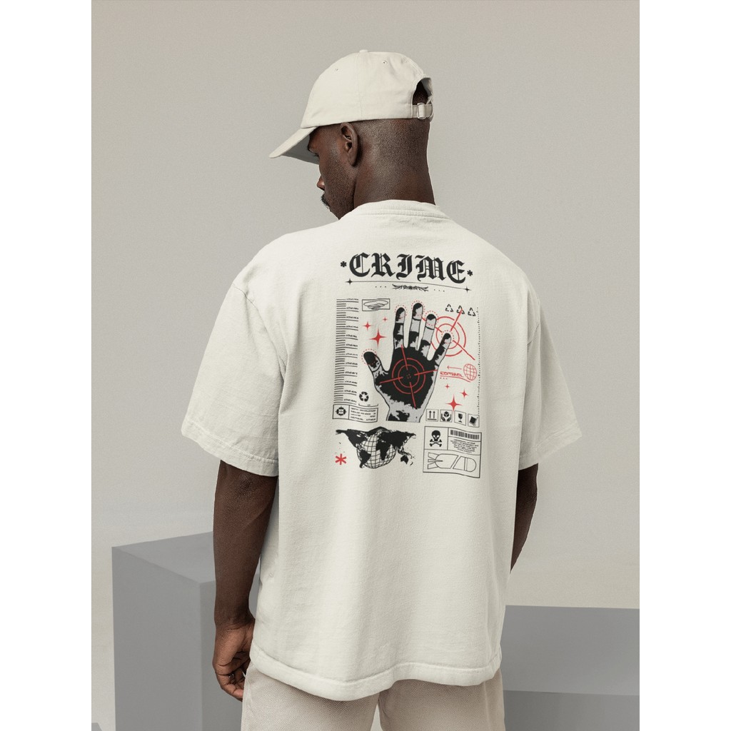 Camisa Camiseta Oversize Streetwear Masculino e Feminino Urbano para Treino e Dia a Dia Preto e Off