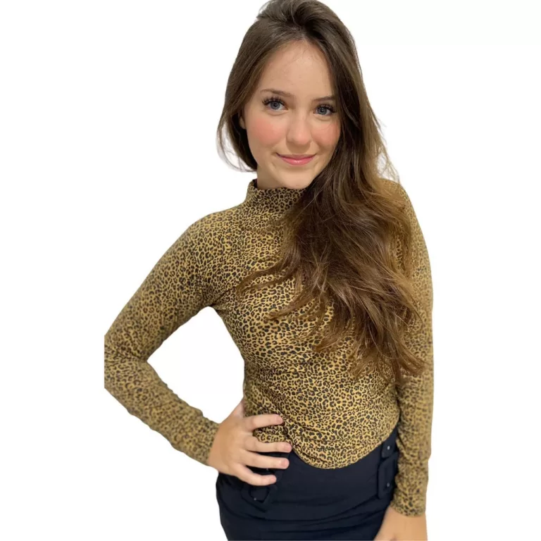 Blusa Golinha Alta Justinha Suplex Manga Longa Fem