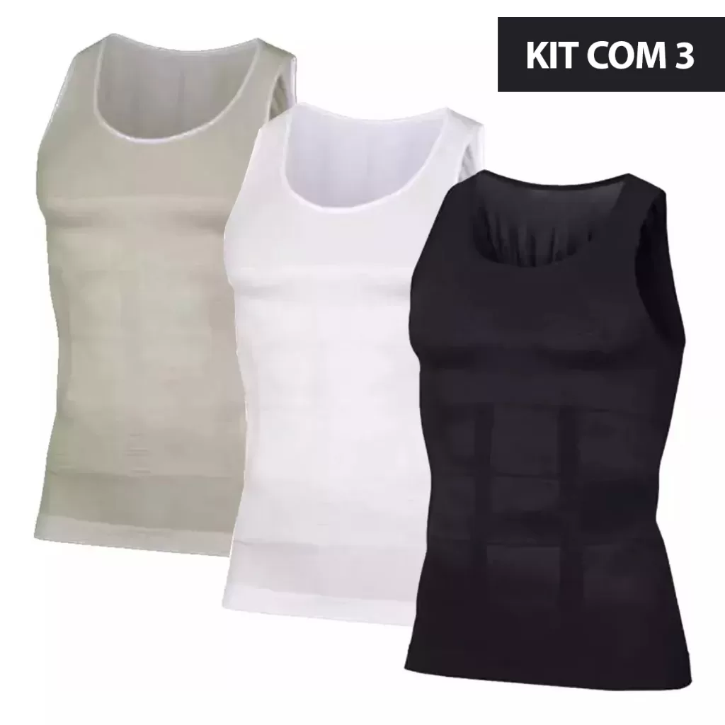 Kit 3 Cintas Modeladoras Fitness Compressão Masculina