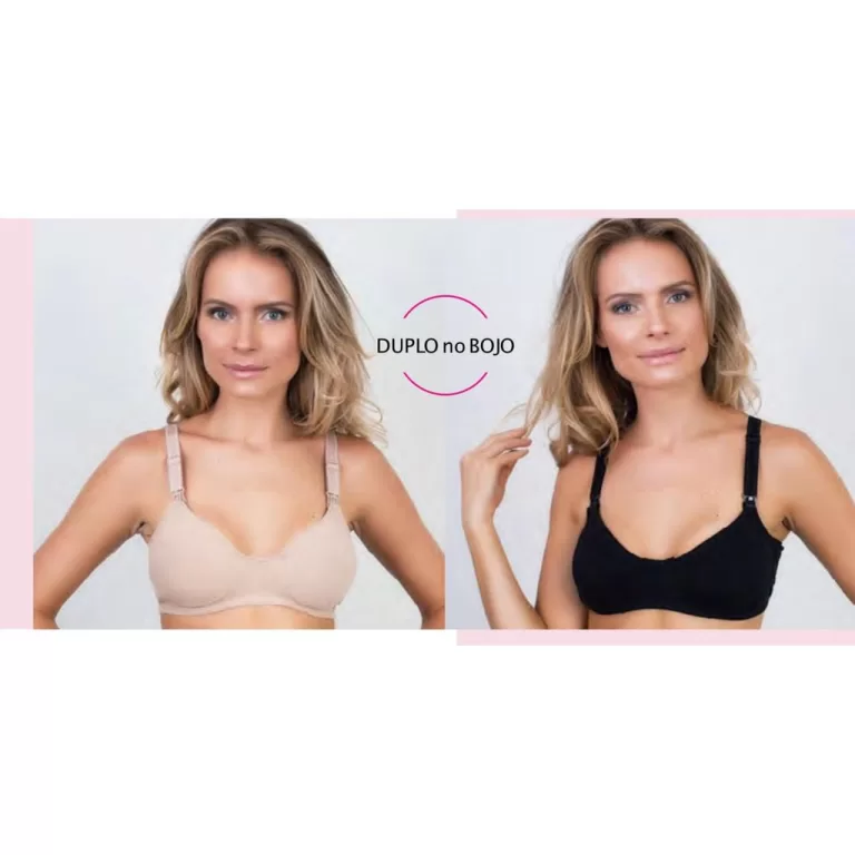 Kit 2 Sutiã Cotton Amamentar Fecho Click Gestante