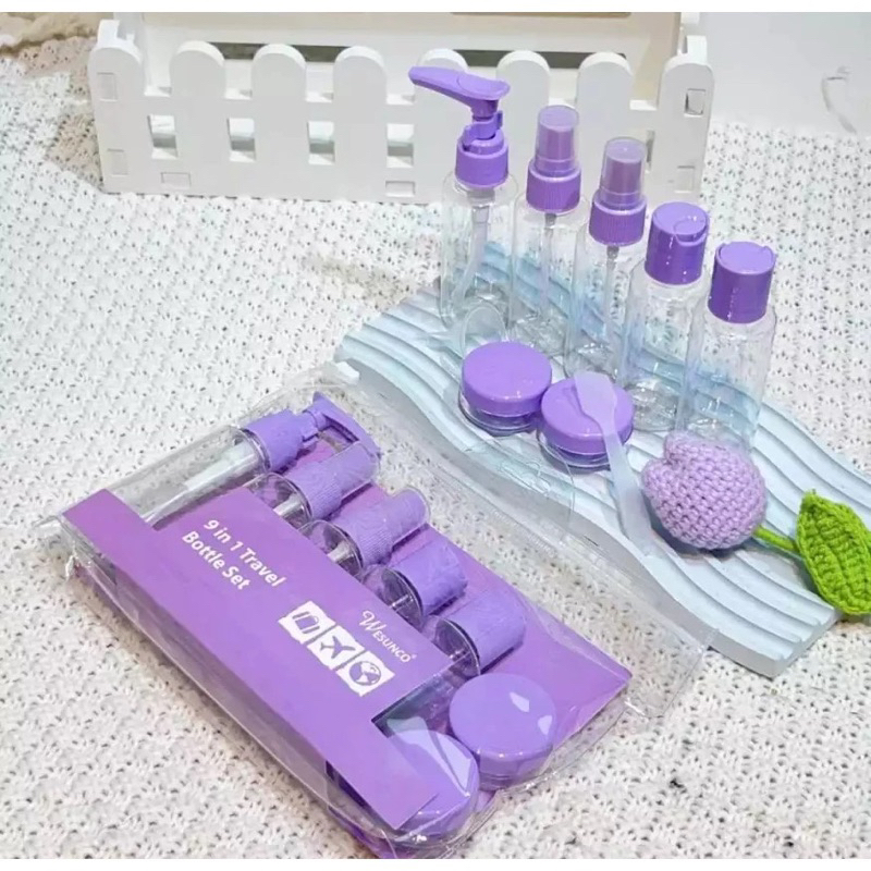 Kit Viagem Higiene Frascos Spray Portatil Uso em Geral Para Creme Shampoo Gel Perfume Alcool 8/9 Pçs