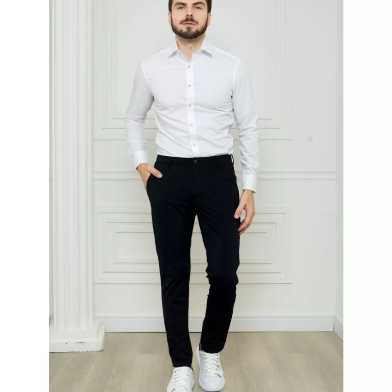 Calça Masculina Corte Reto Social Em Tectel