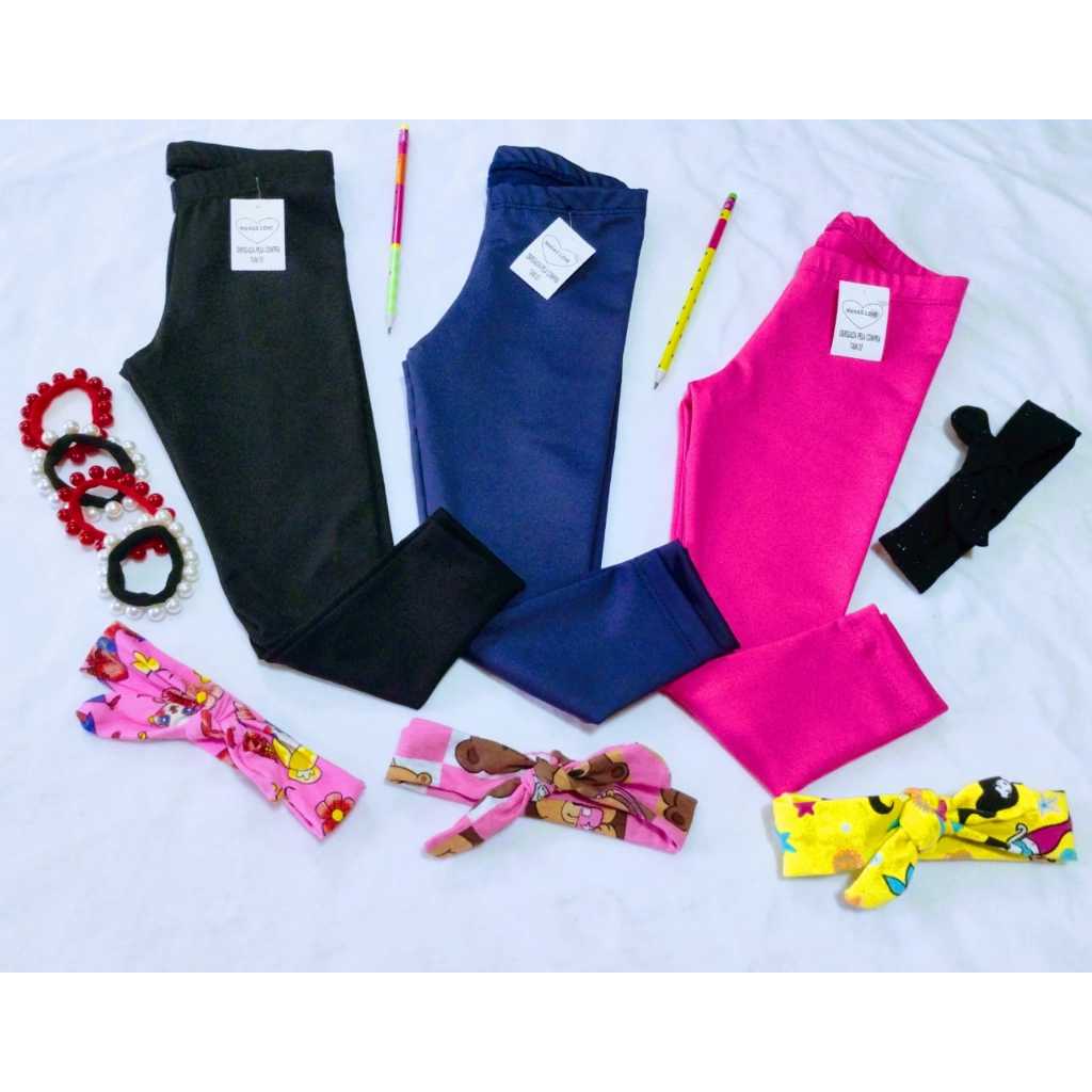 Kit com 2 Leggins Infantil feminina sortidas conforme estoque
