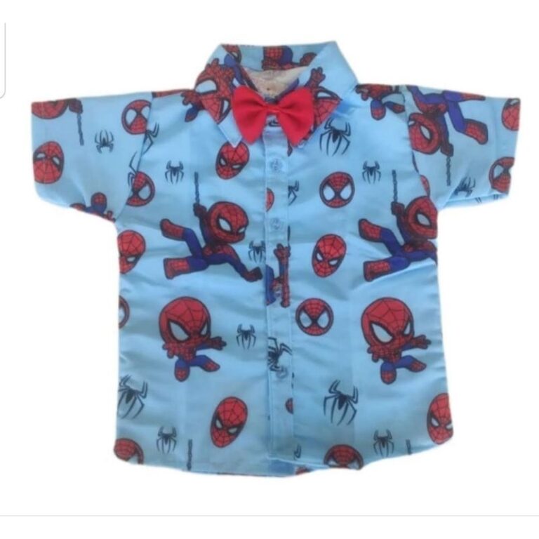 camisa social homem aranha baby tam 1.2 é 2.3 ano