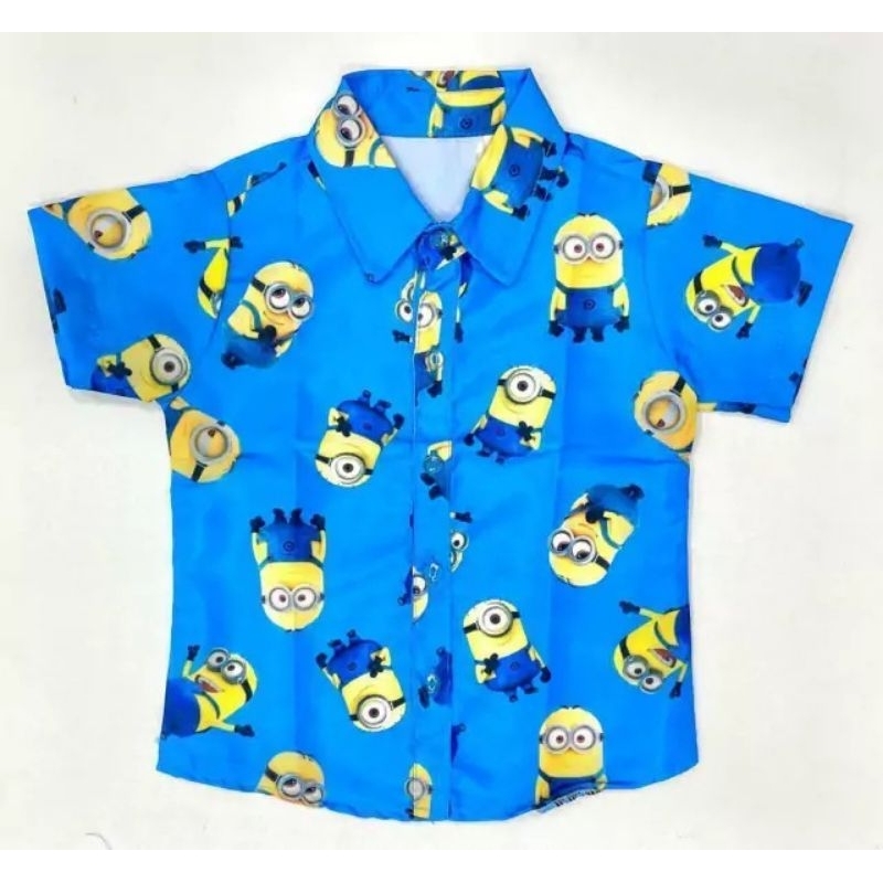 camisa social minions 1.2,2.3 anos