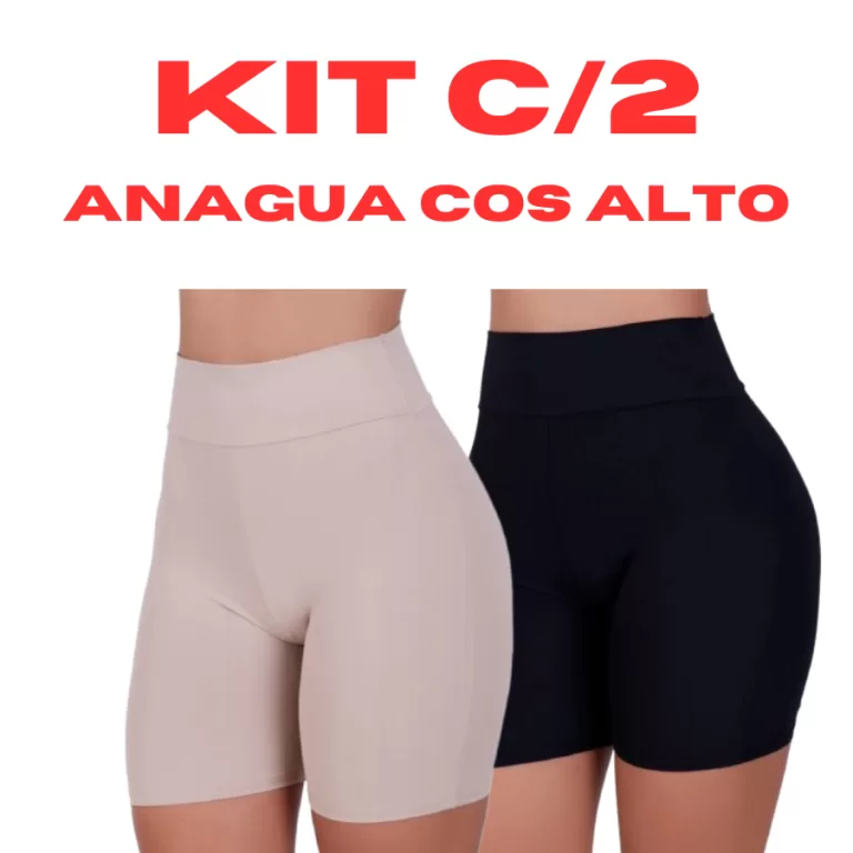 Kit 2 Short Anágua Modeladora Cintura Alta Segund