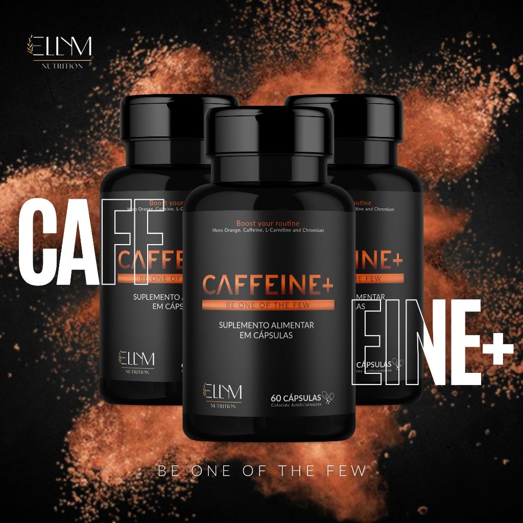 Cafeína 60 Cápsulas 200mg Ellym Nutrition Suplemento Fitness Atletas Energia e Foco Premium Forte