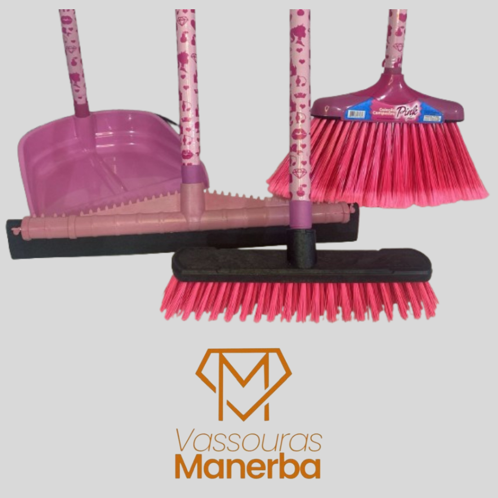 KIT DE LIMPEZA TUDO PINK COM  ESFREGÃO