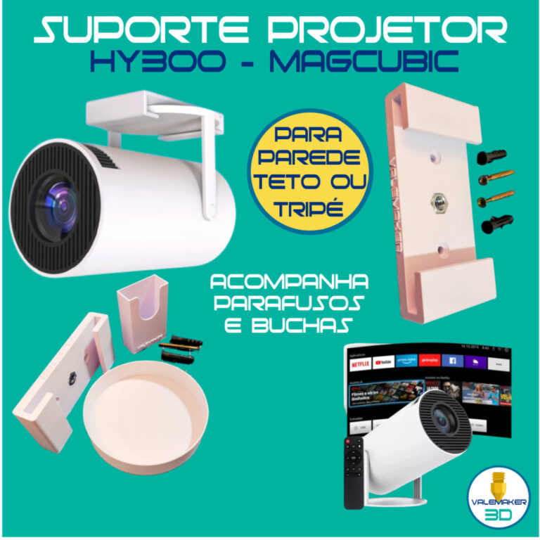 KIT Suporte Projetor HY300 Teto Parede Tripé MagC