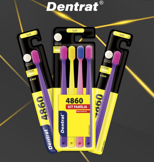 Dentrat Kit Família 4860 cerdas Escova de Dente M