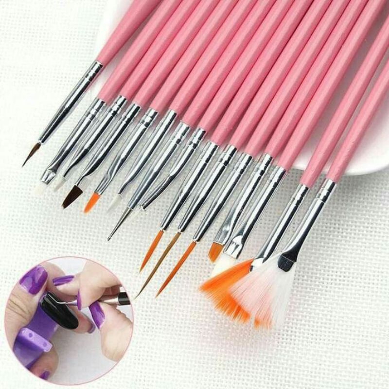 Kit 15 Pincéis para Unha em Gel