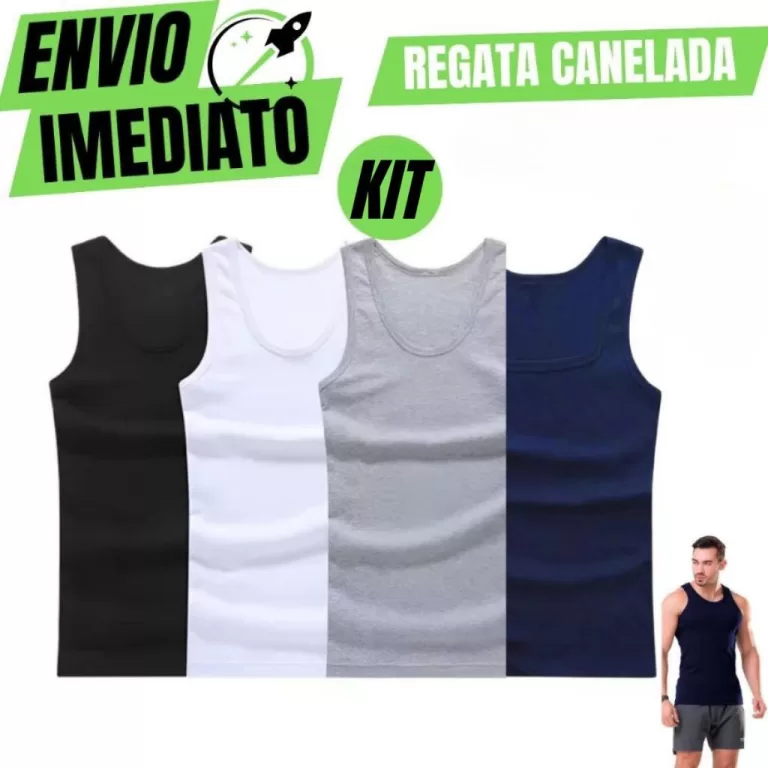 Jogo 4 Regata Premium Masculina Modelo Americano C