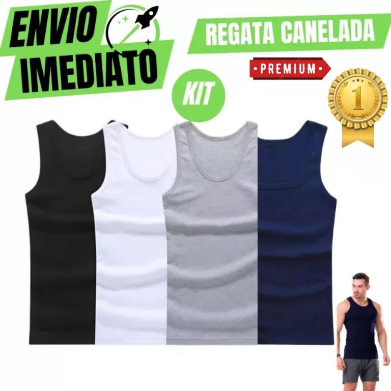 Jogo C/4 Regata Premium Masculina Modelo Americano