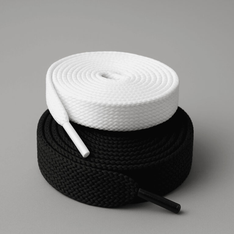 Kit 4 Cadarços Bboy 17mm 120cm Preto Branco Sneak