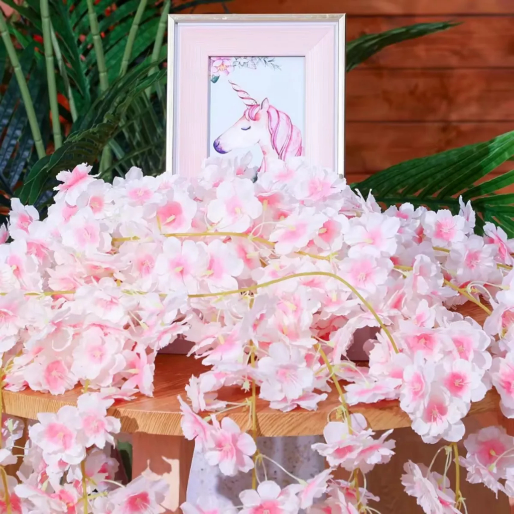 Kit c/12 Corrente de Cerejeira Artificial 180cm  100 Flores