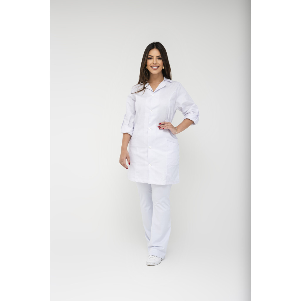 Jaleco Acinturado Feminino em OXFORD.