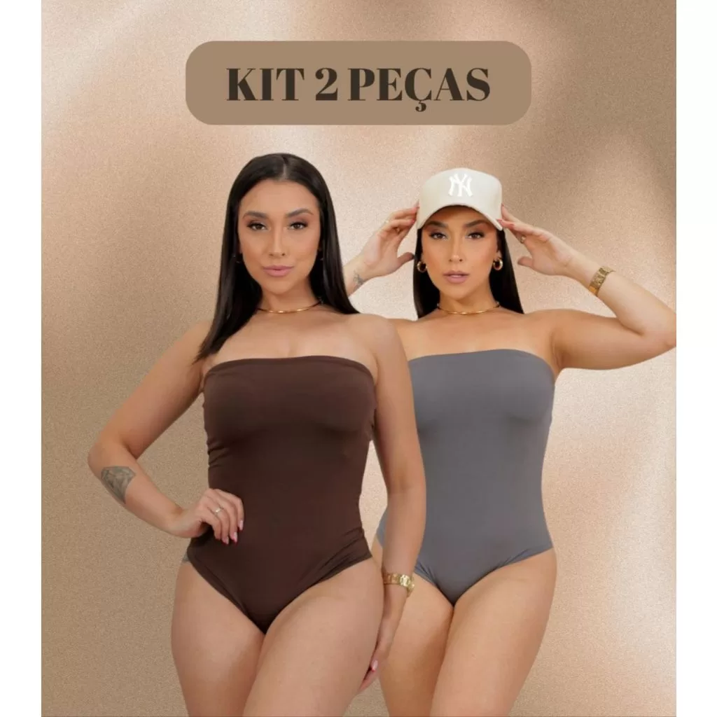 Kit 2 Body Bori Feminino Tomara Que Caia Suplex Forro Duplo Sem Bojo Zero Transparência Casual