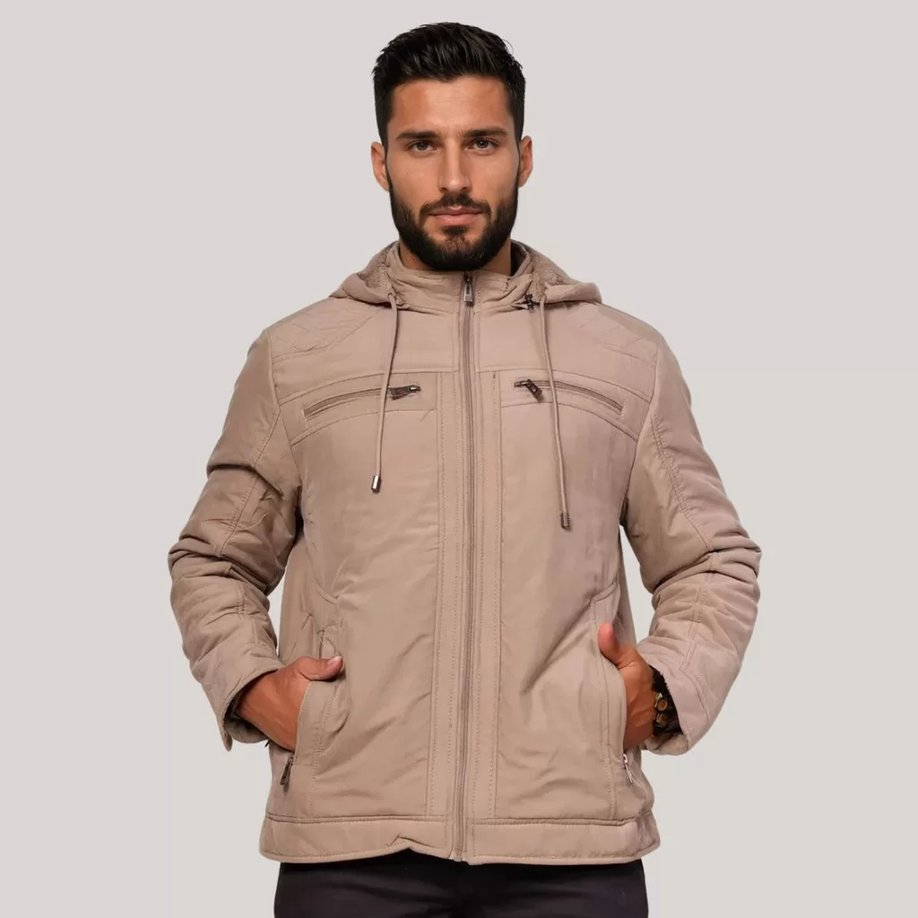 Jaqueta Masculina Sarja Com Capuz Forrada Peluciada Frio Top